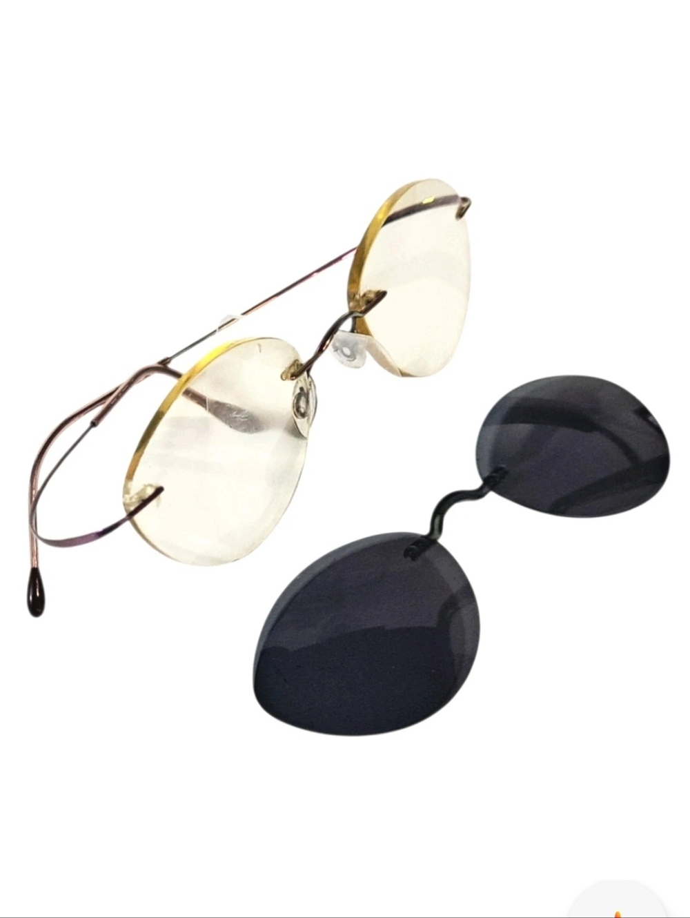 Silhouette 7335 Eyeglasses Rimless Brown W/original Clip-on Unisex